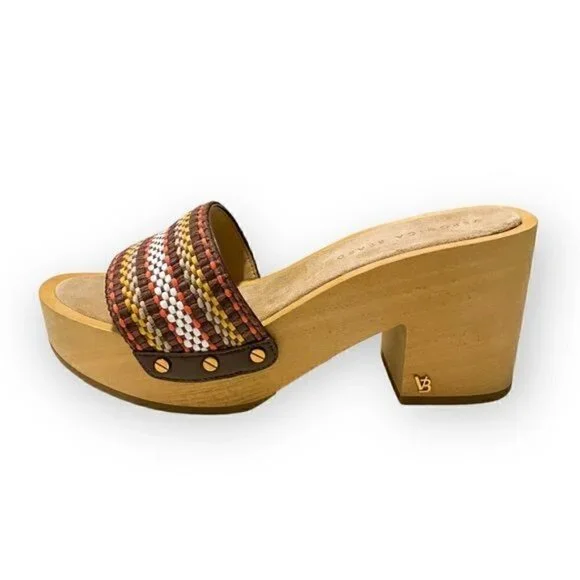 NIB Veronica BeardHannalee WovenClog Sandal Size 10, Brown multi